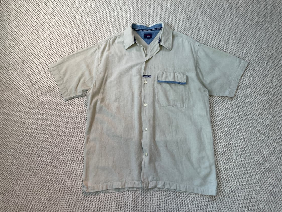 타미힐피거 진스 리넨 반팔셔츠  상품이미지1