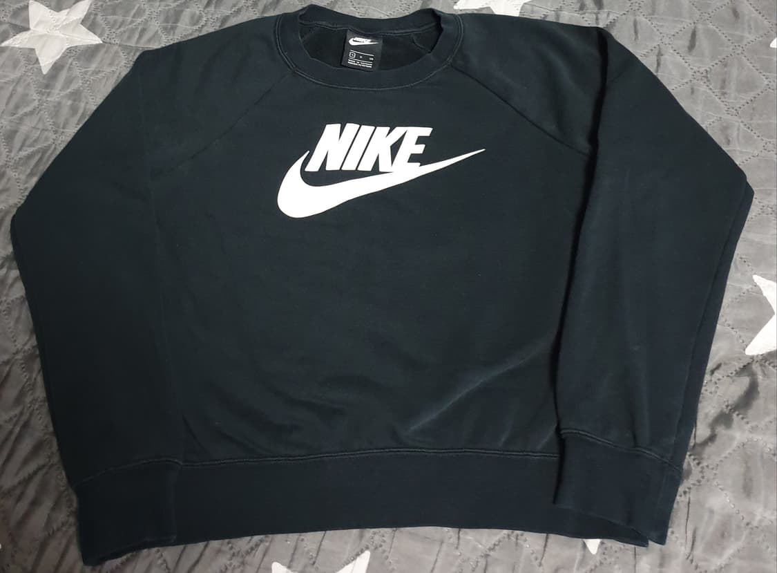 나이키 에센셜 빅스우시 크롭 크루넥 탑 맨투맨 블랙 (S) 상품이미지1