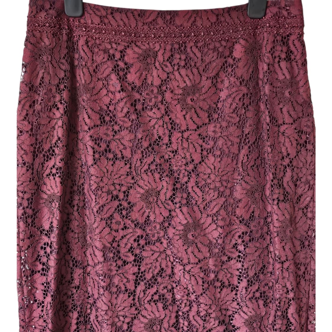 쉬즈미스 레이스 버건디 H라인 미디 스커트 66 | 상태A 상품이미지5