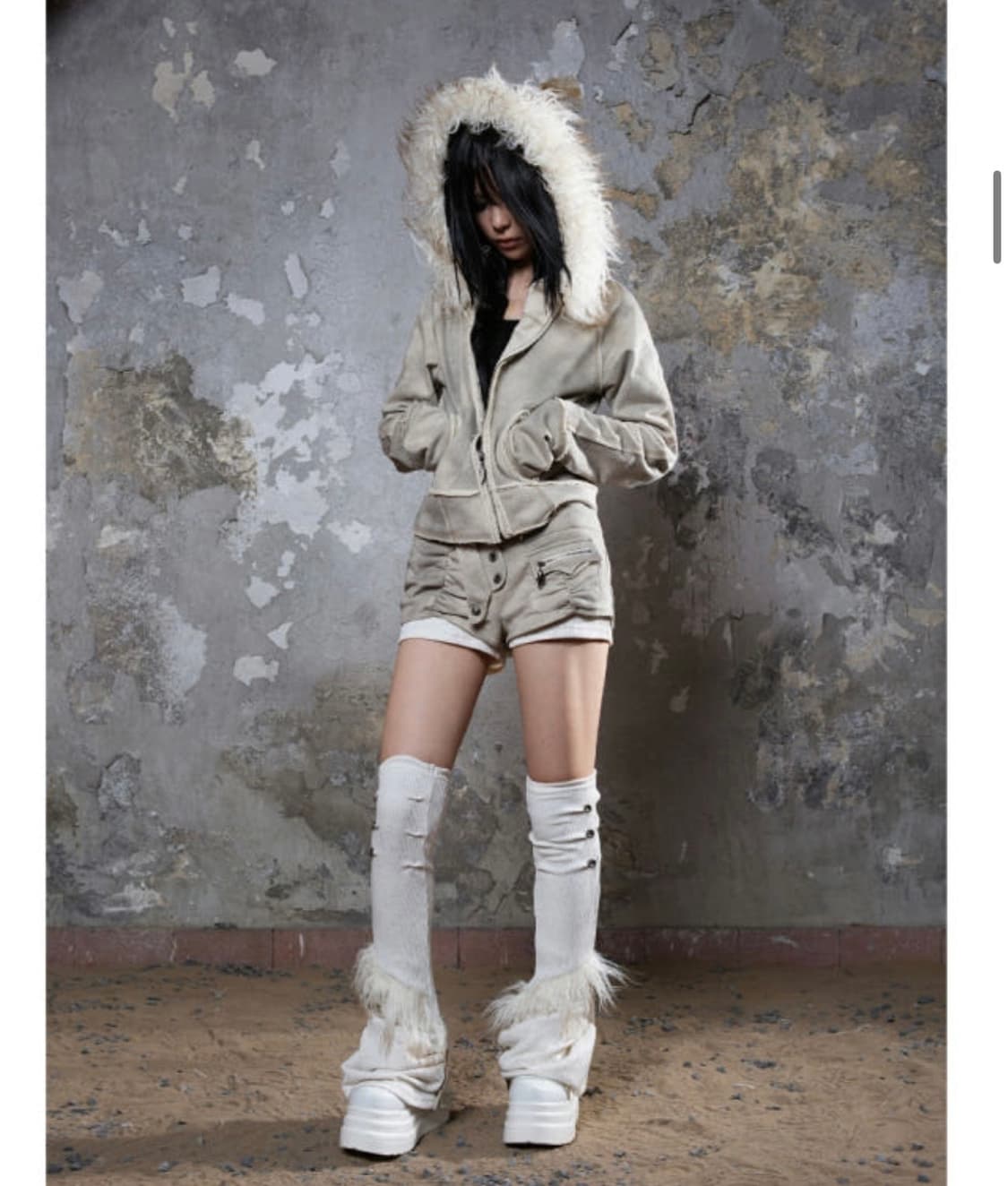 ARIADNAw fur collar hoodie jacket 상품이미지3
