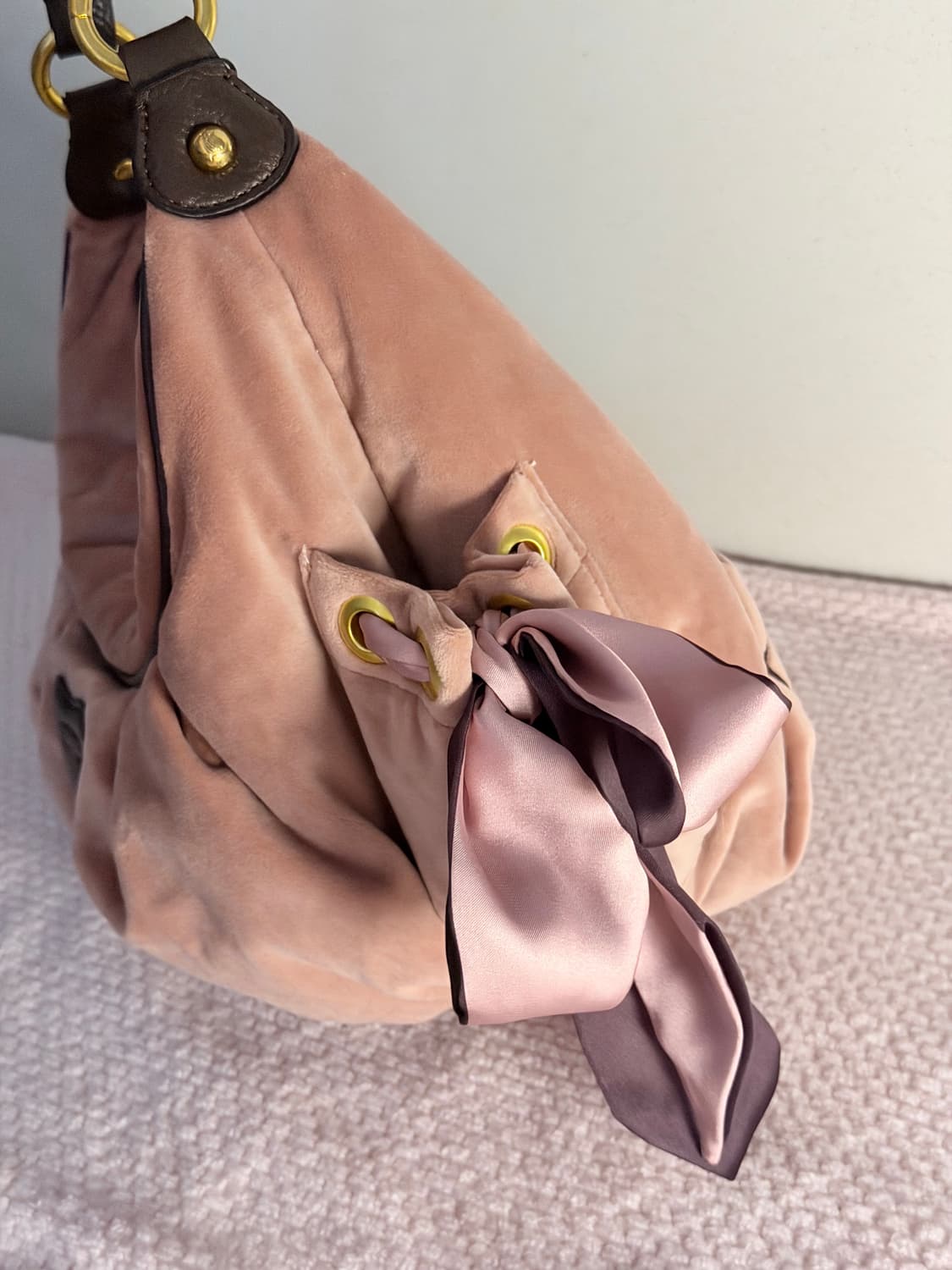 쥬시꾸뛰르 스코티독 벨벳 호보백 갸루 빈티지 상품이미지2