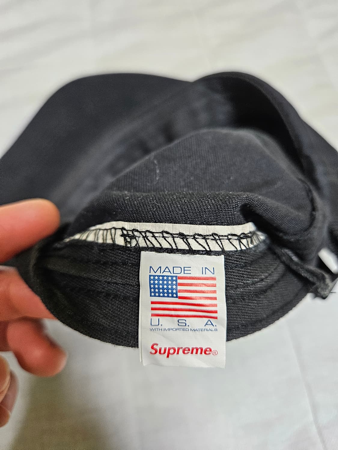 24ss 슈프림 워시드 치노 트윌 캠프캡 블랙 상품이미지5
