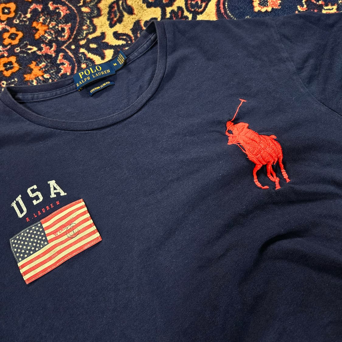 폴로랄프로렌 USA성조기 슬림 반팔티셔츠 M 상품이미지4