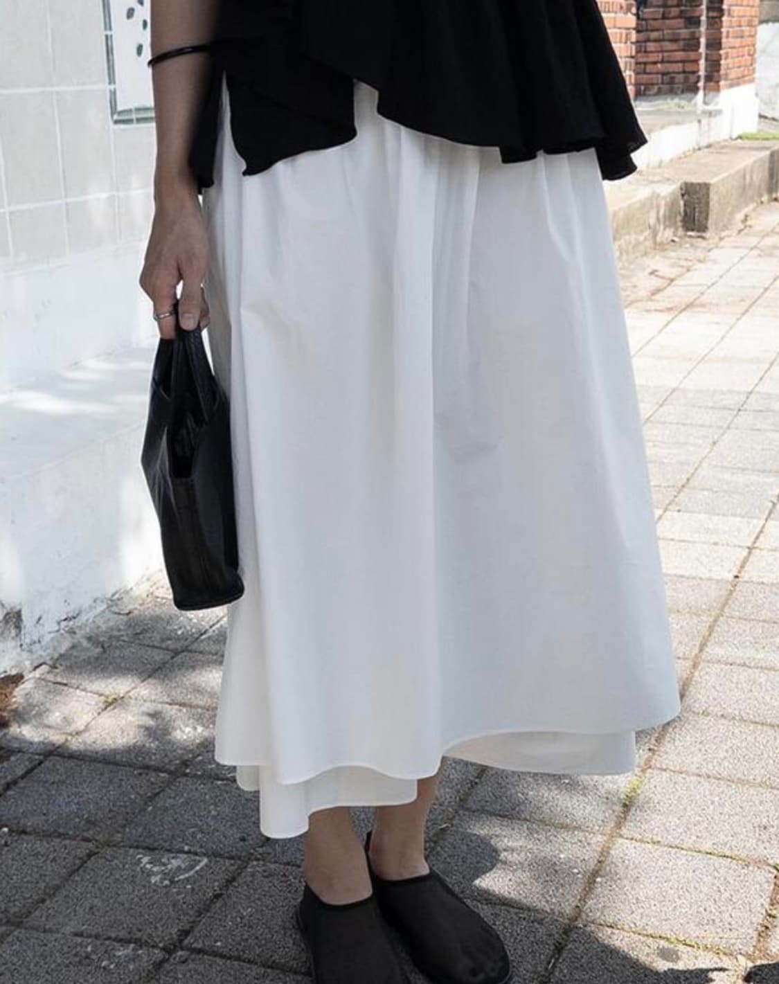 브레스 히코 레이어드 스커트 (화이트) 상품이미지2