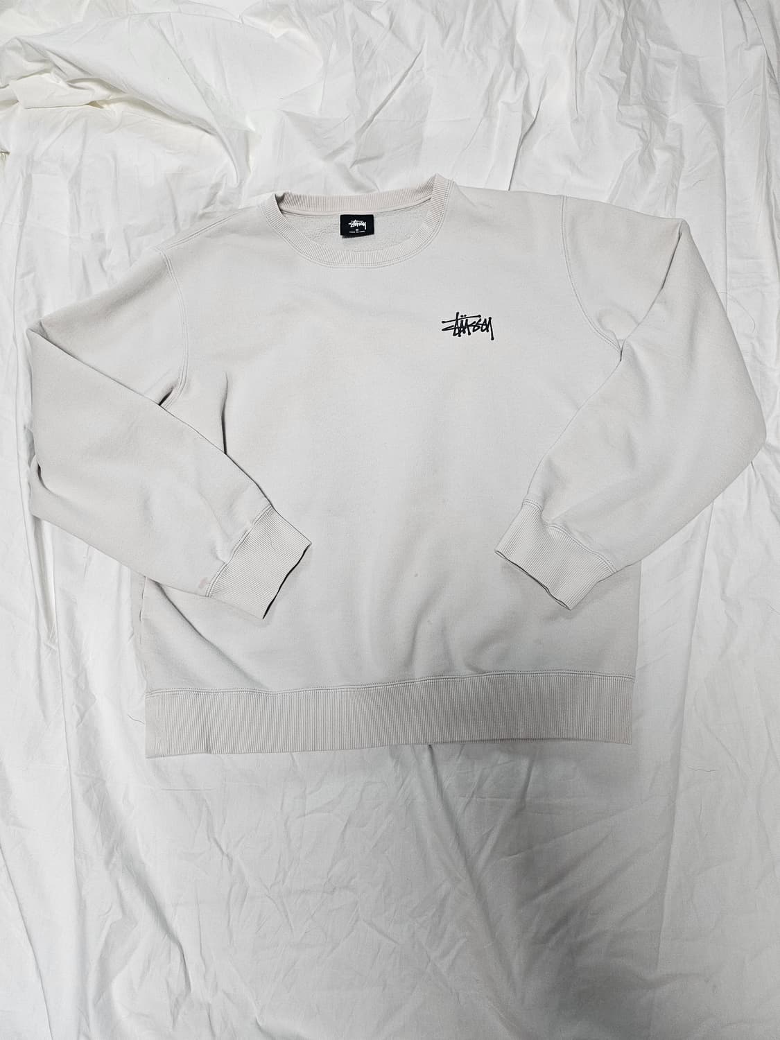 스투시 빅로고 스웻셔츠 맨투맨 화이트 상품이미지1