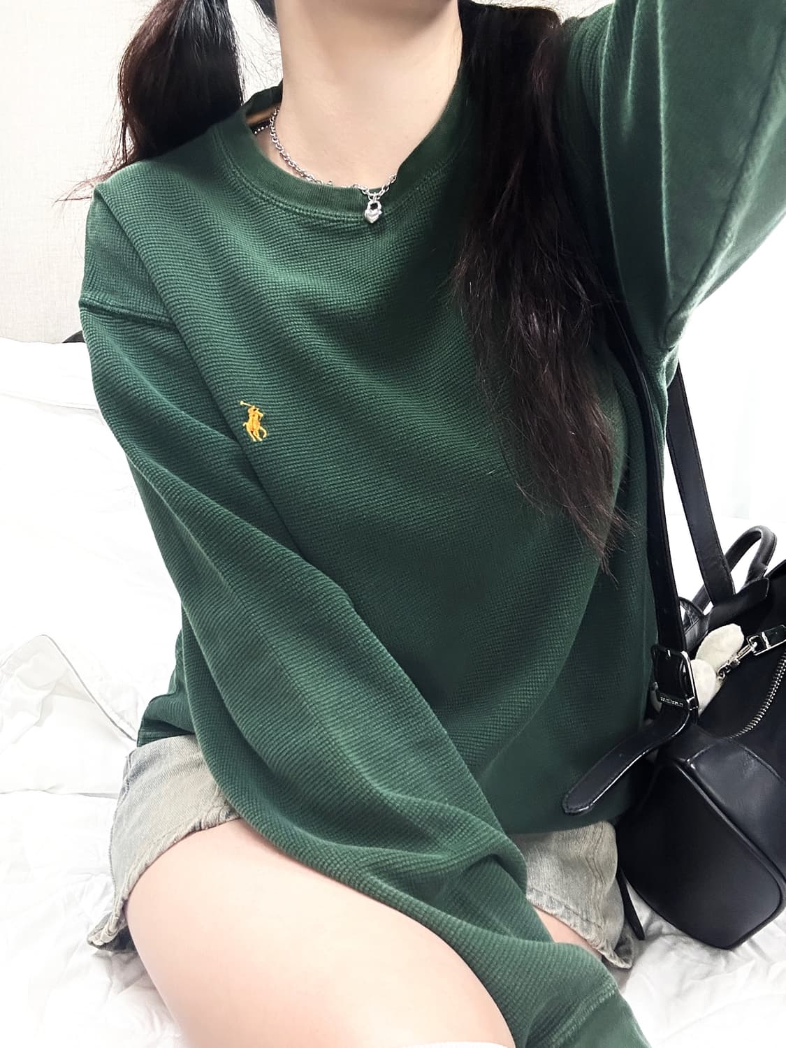 폴로 딥그린 와플 롱슬리브 상품이미지2