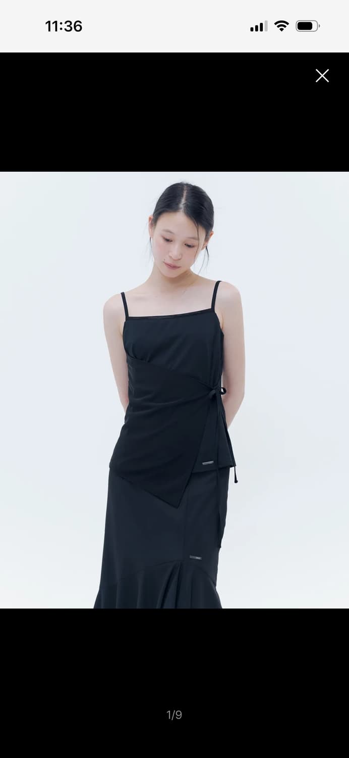 미세키서울 Sheer mod wrap sleeveless BLACK  상품이미지3