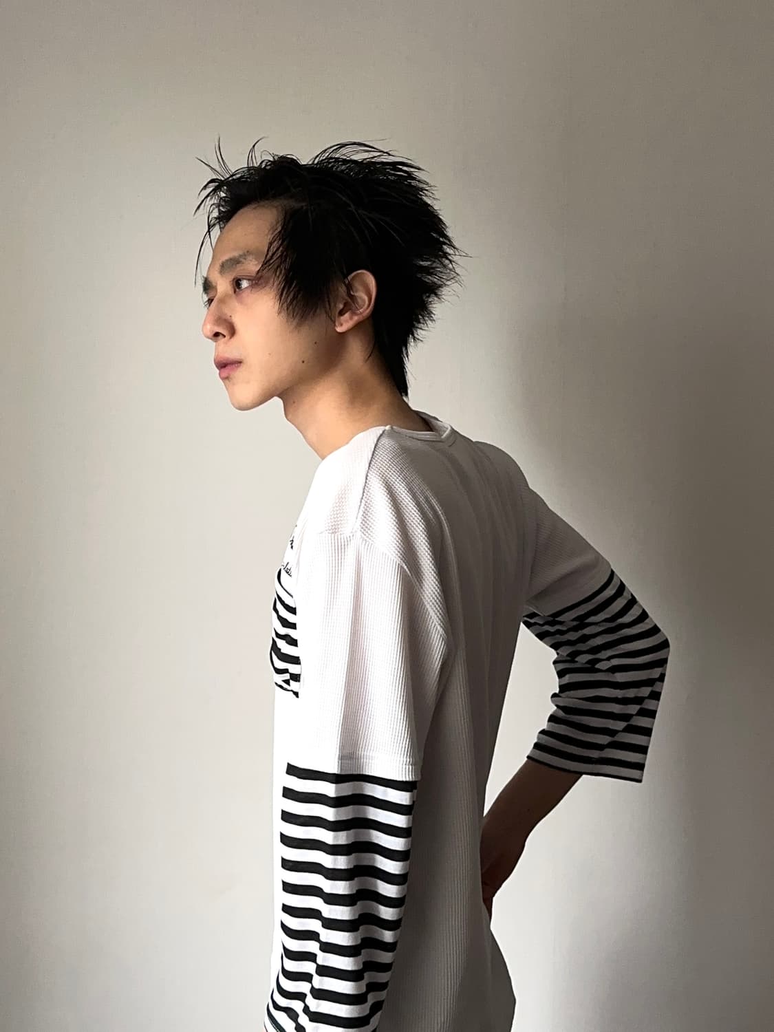 Roddole 와플 스트라이프 롱 슬리브 상품이미지3