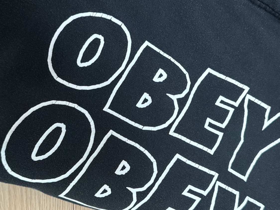 Obey 오베이 백 로고 후드집업 블랙 상품이미지4