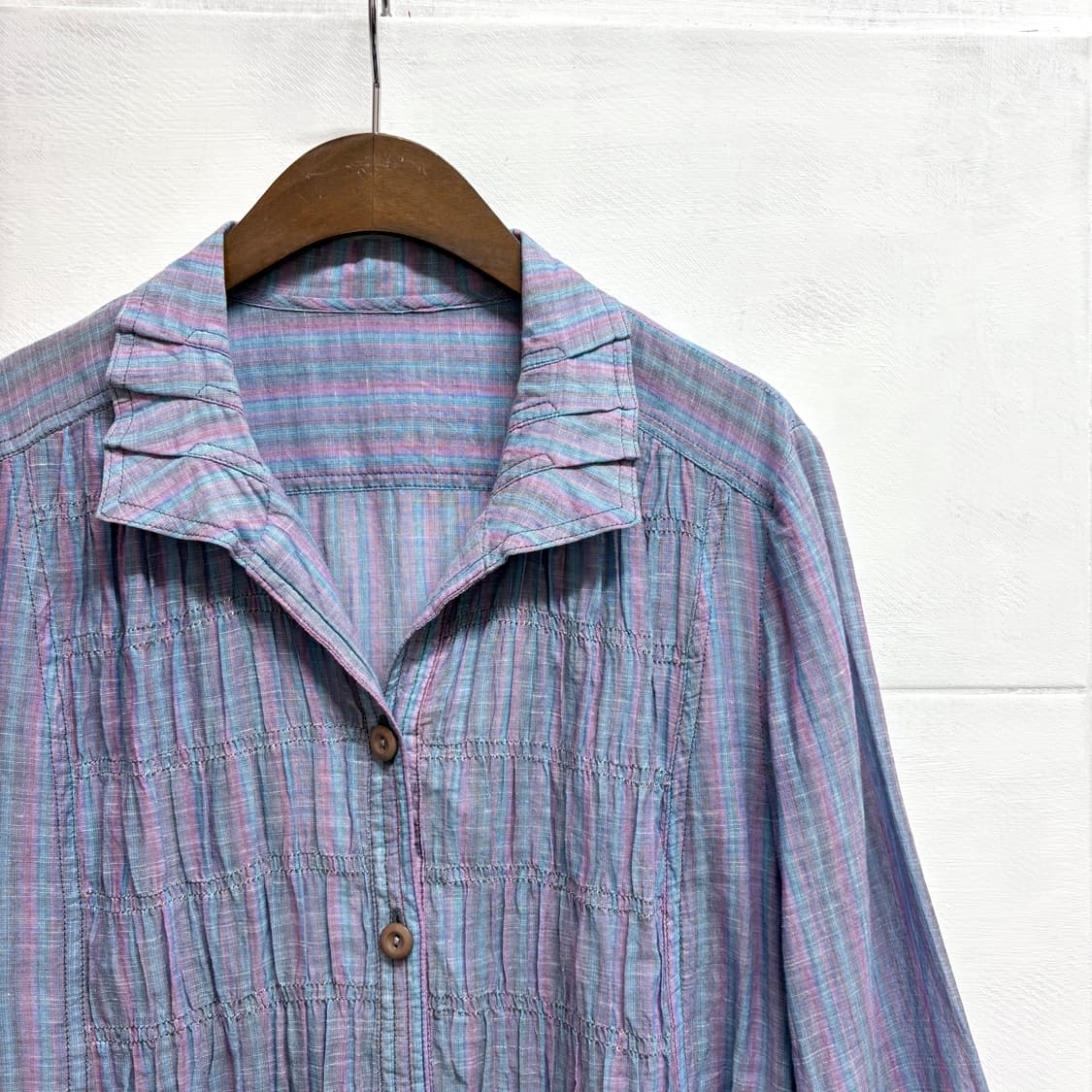 NOVE-DUE 페어리 스트라이프 셔링 퍼플 블라우스 자켓 JPN 상품이미지2