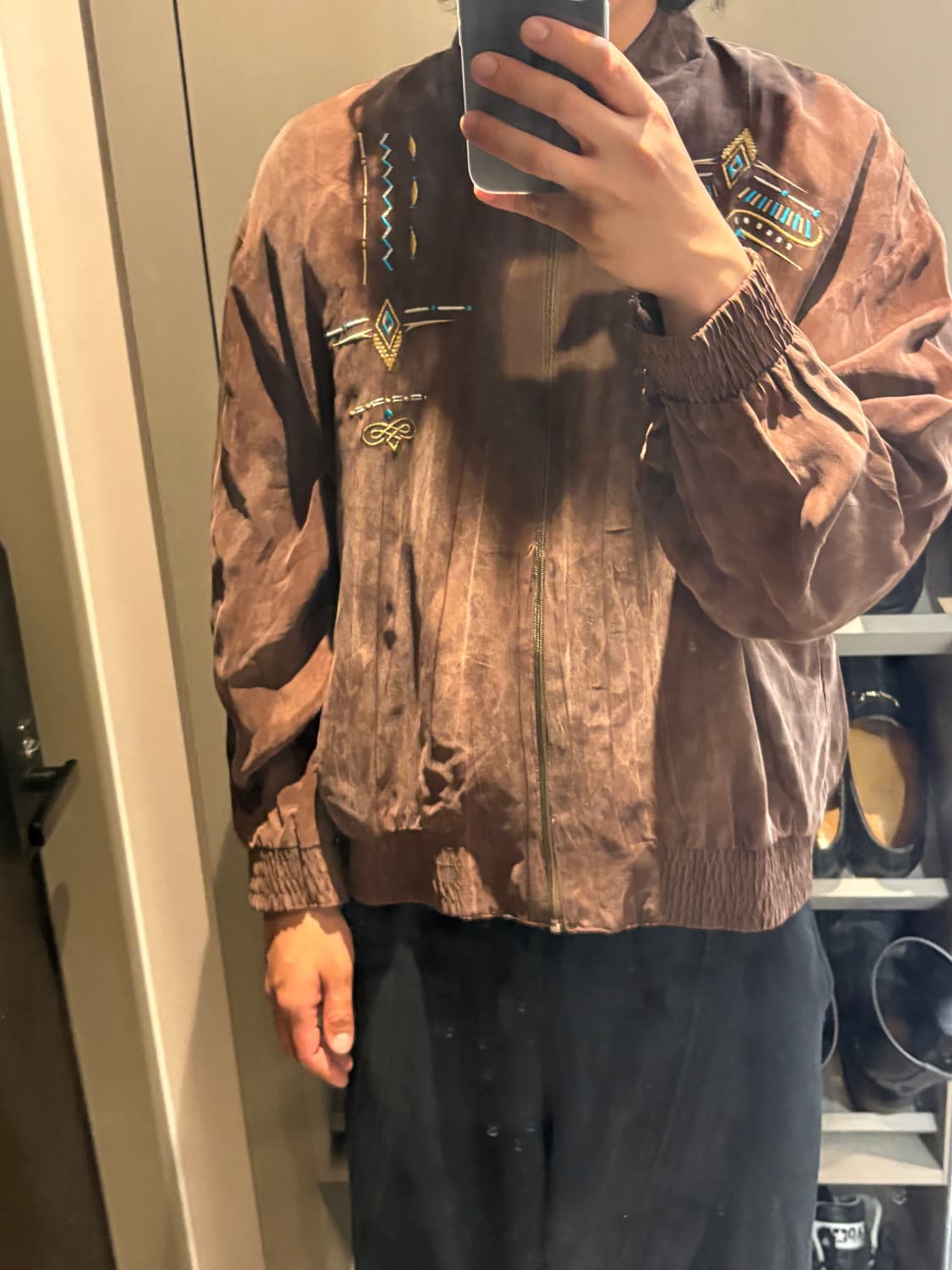 80~90s 웨스턴 블루종 레이온소재 made in usa 상품이미지1