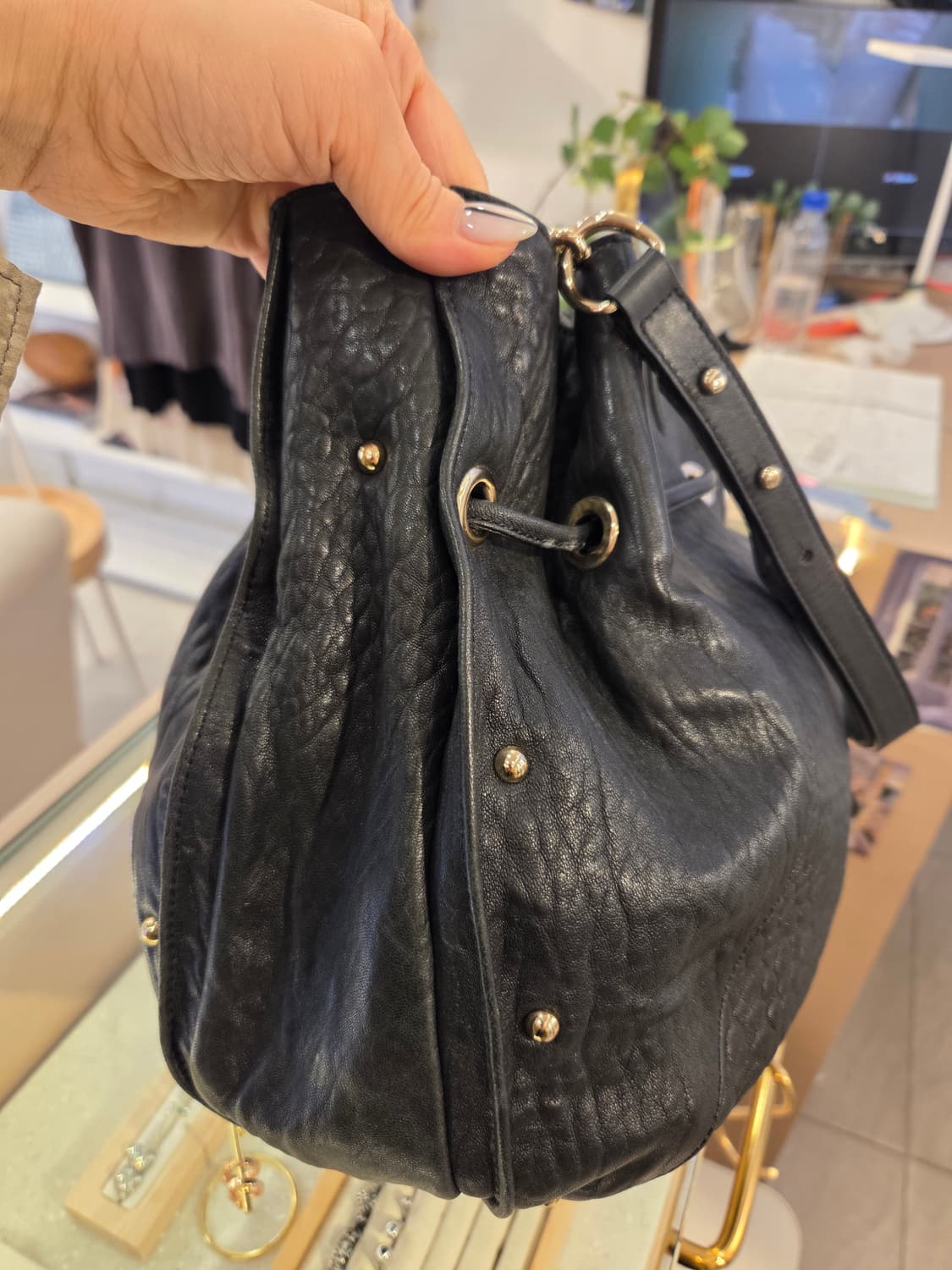 레노마 콤비지퍼 레더 백 (끈조절가능 상품이미지5