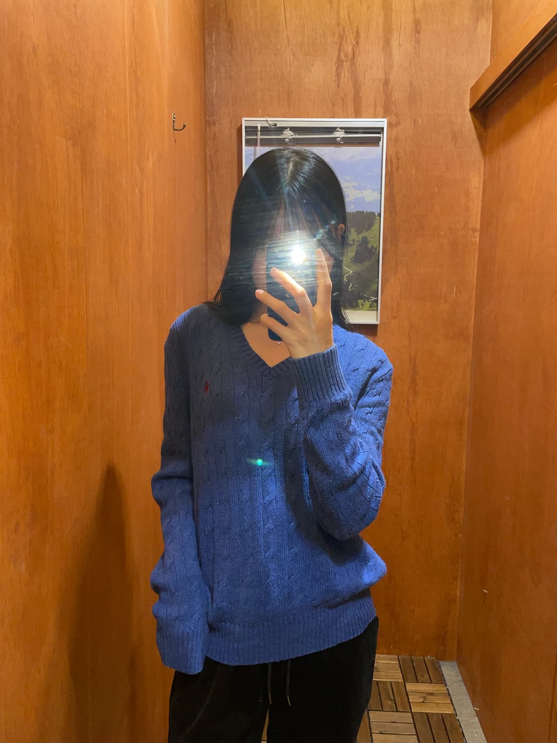 (M) POLO 폴로 랄프로렌 케이블 브이넥 니트 상품이미지1