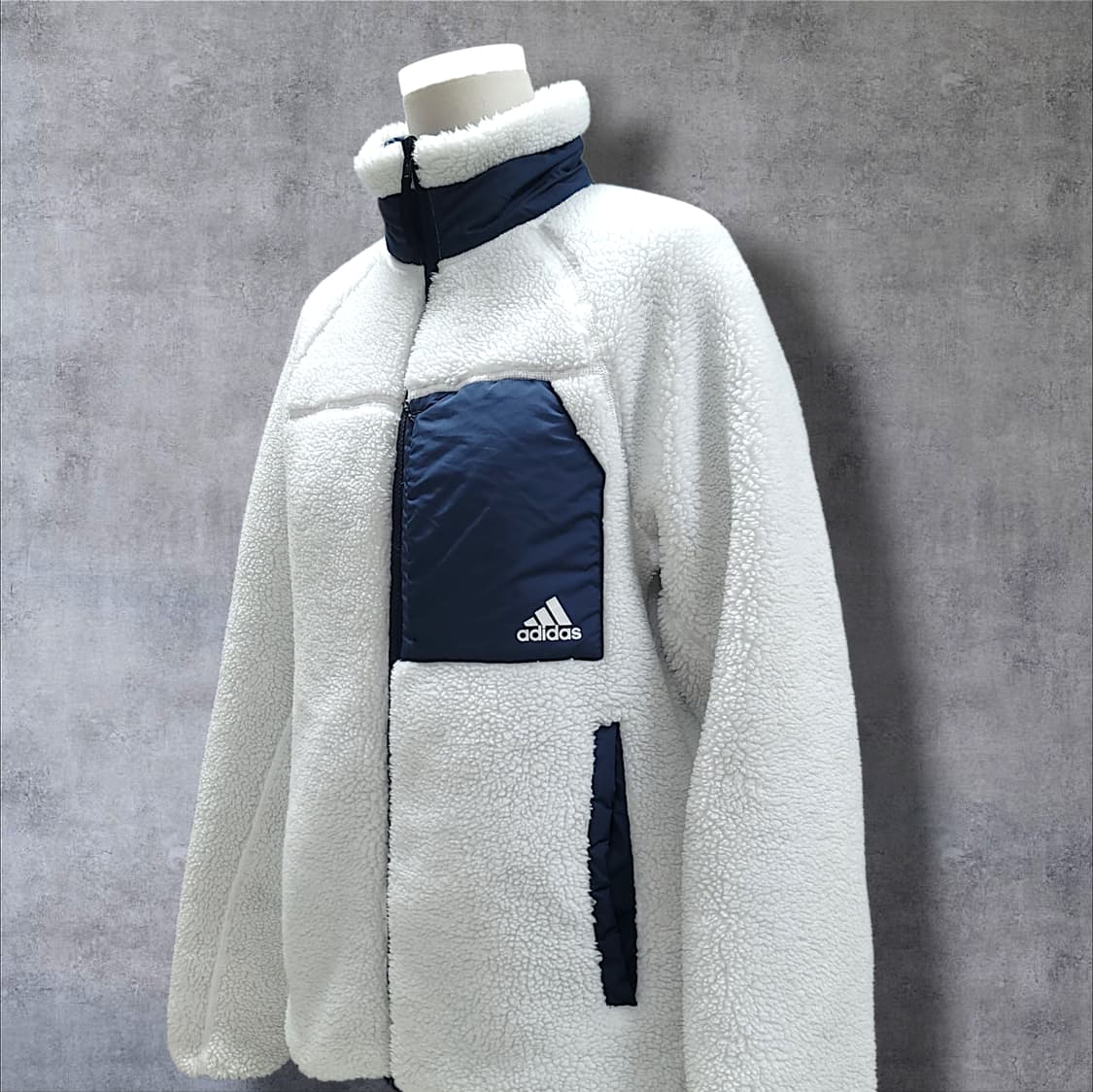 [S] 아디다스 화이트&네이비 쉐르파 리버서블 자켓 상품이미지3