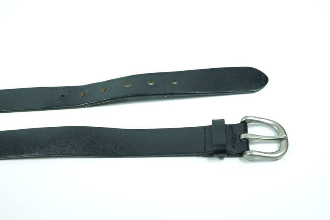 베이직 블랙 통가죽 실버 버클 벨트 상품이미지5