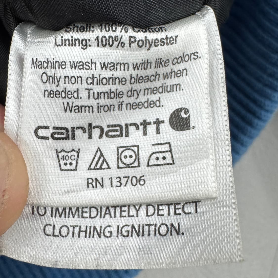 칼하트 J130 덕액티브 후드 워크자켓 하늘색 상품이미지9