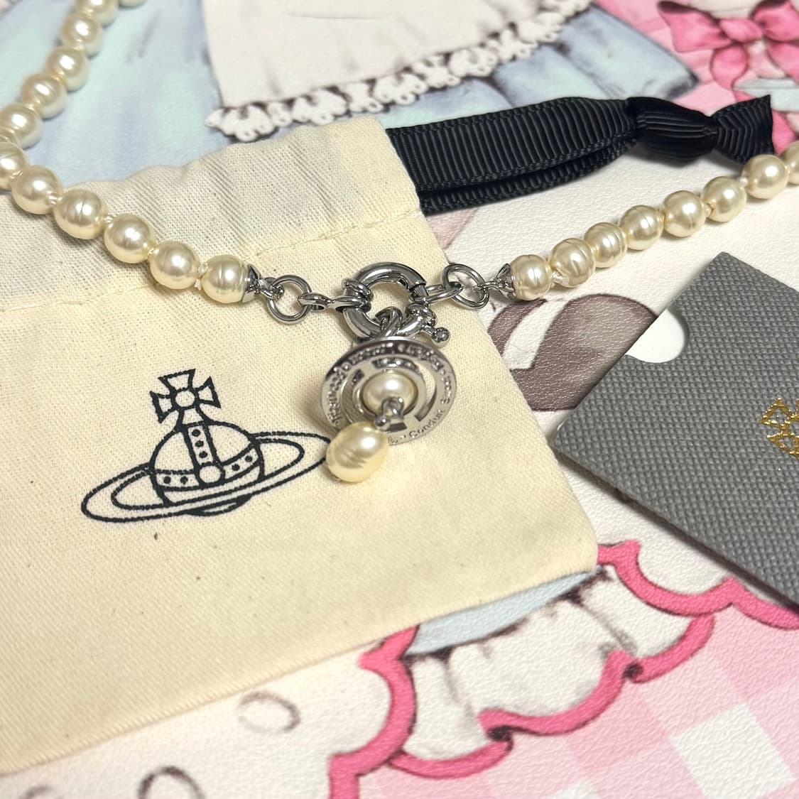 비비안웨스트우드 진주 드롭 초커 목걸이 상품이미지2