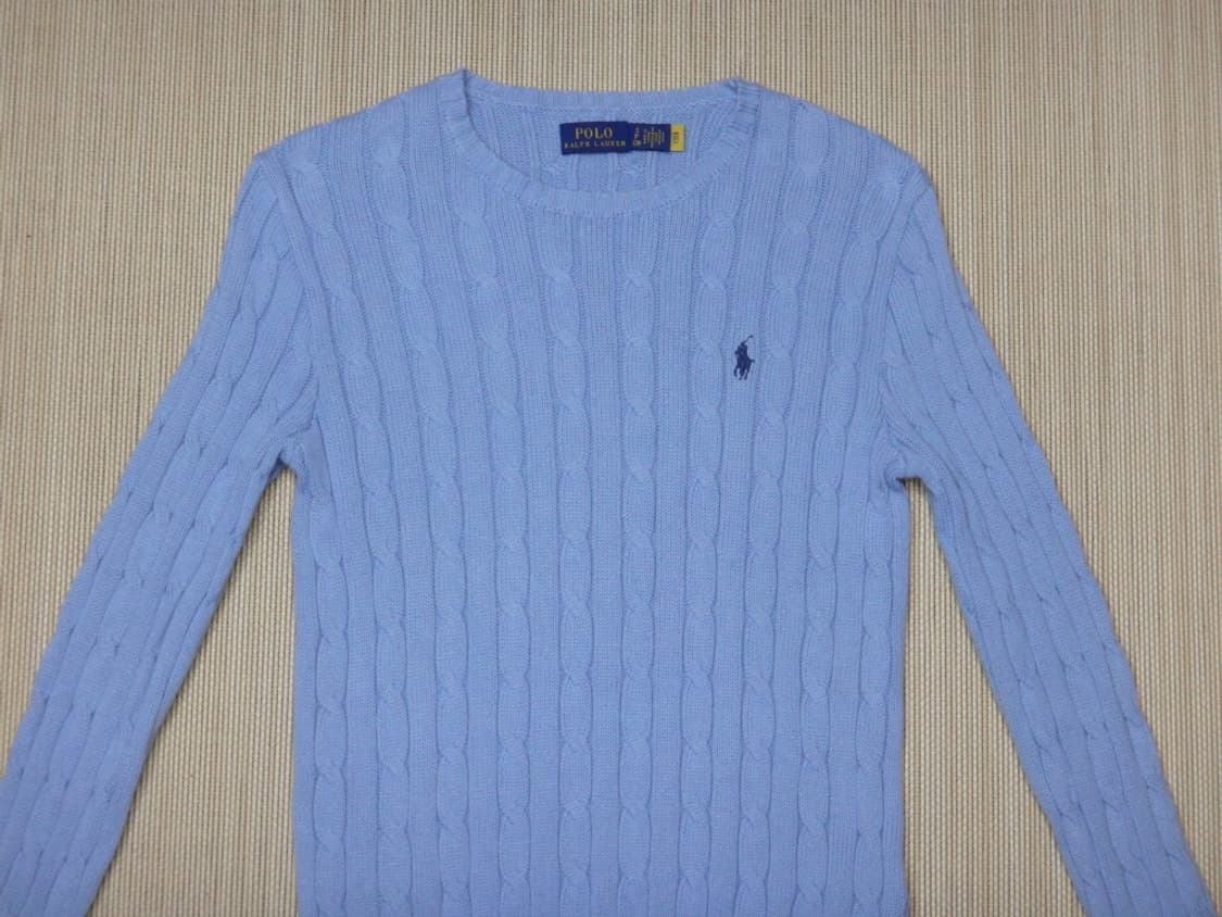 (S) 폴로랄프로렌 여성 라운드 꽈배기 면 니트 상품이미지3