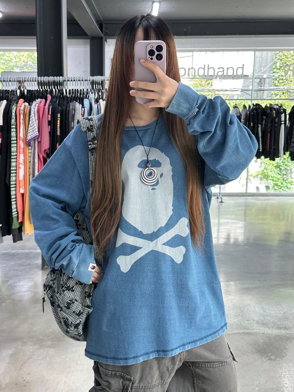 베이프 PIRATE 빅사루 데님 롱슬리브 상품이미지1