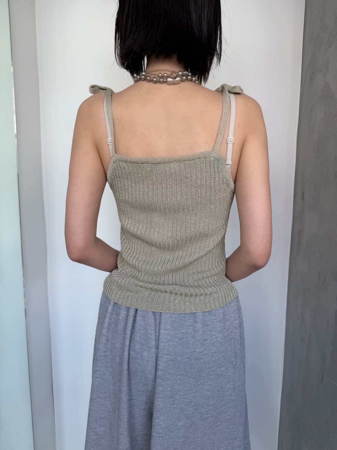 카키 글리터 슬리브리스 상품이미지8