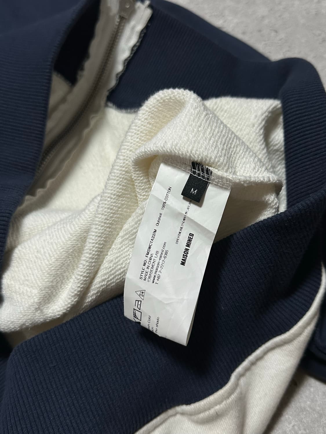 메종미네드 하트 배색 스웻 후드집업 상품이미지6