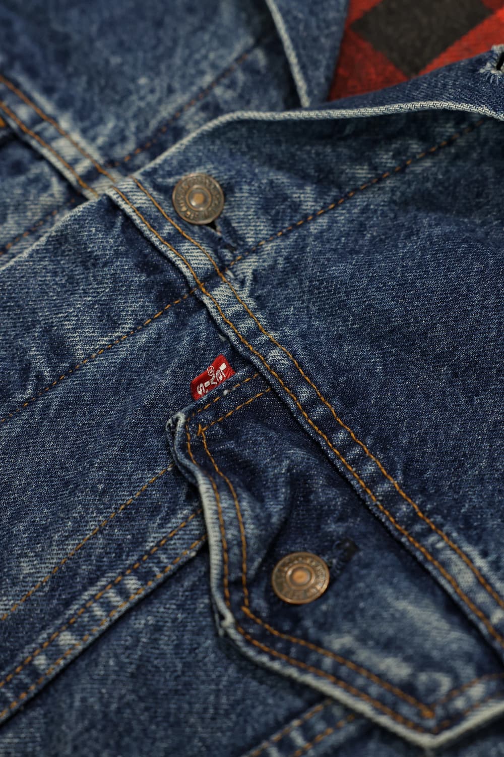 80s 빈티지 리바이스 체크 안감 트러커자켓 판매 상품이미지3