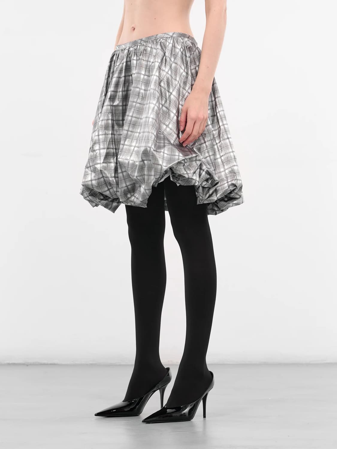 [S,M]애슐리 윌리엄스 25fw 체크 퍼프 미디 스커트 상품이미지3