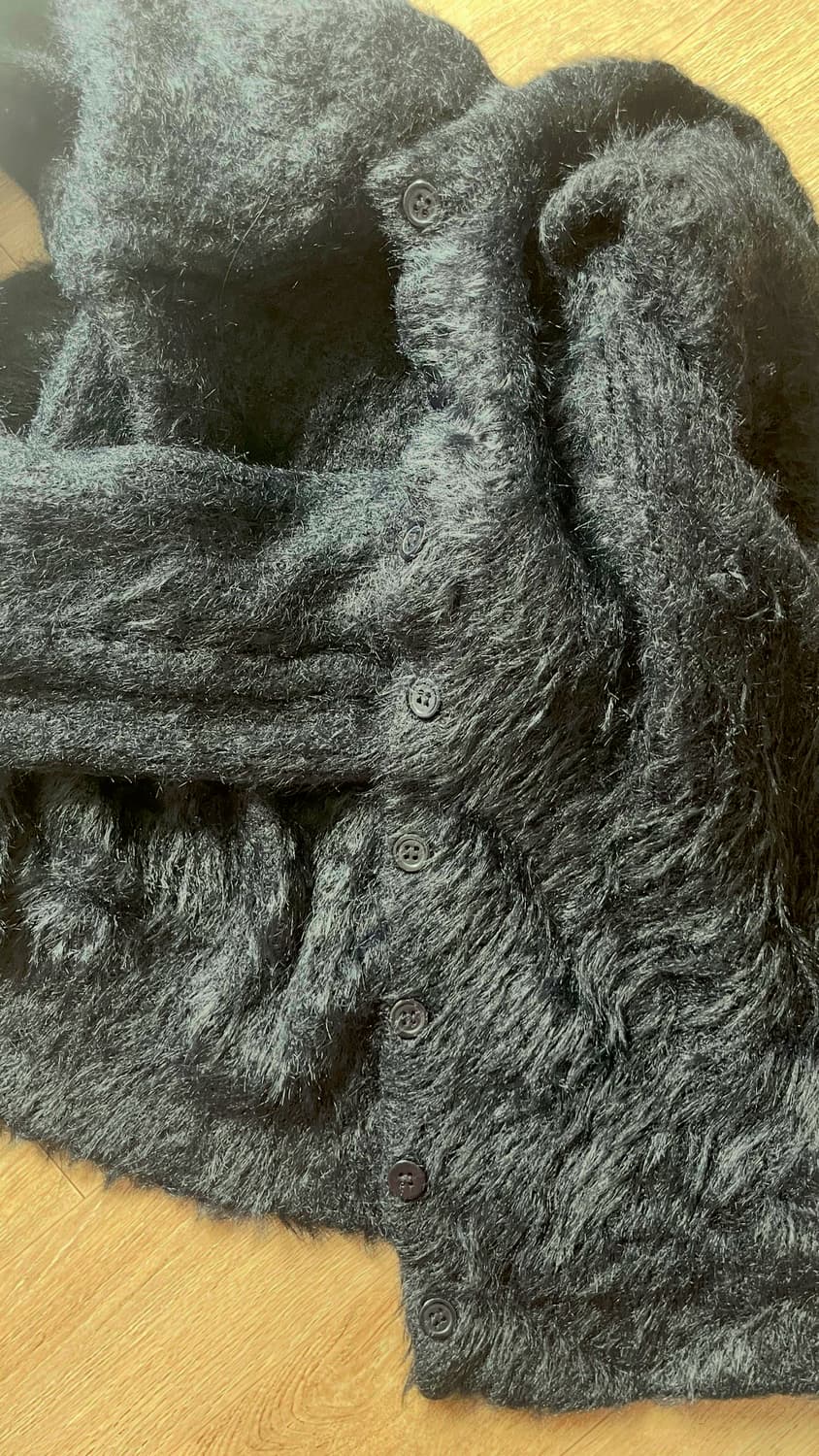 블랙 세미 퍼 자켓 상품이미지2