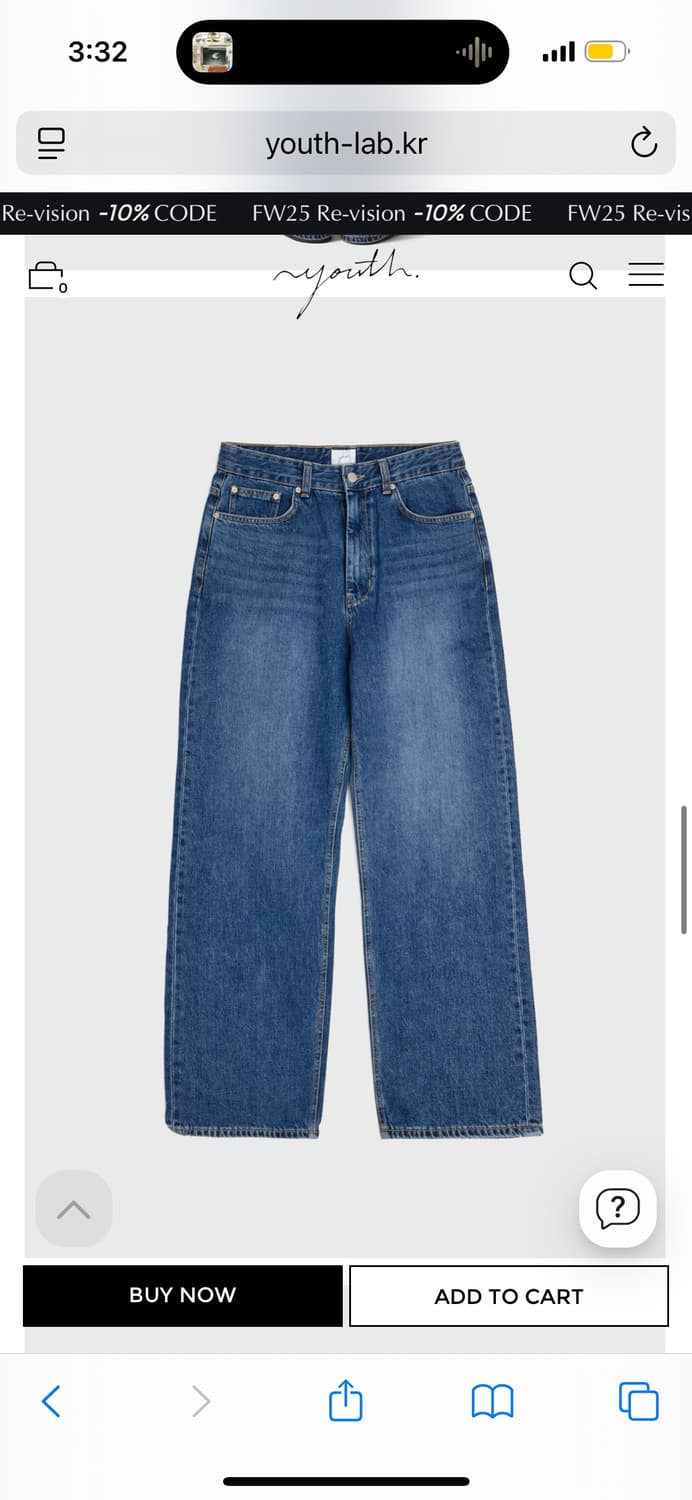 유스 와이드 데님 L 24ss 상품이미지2