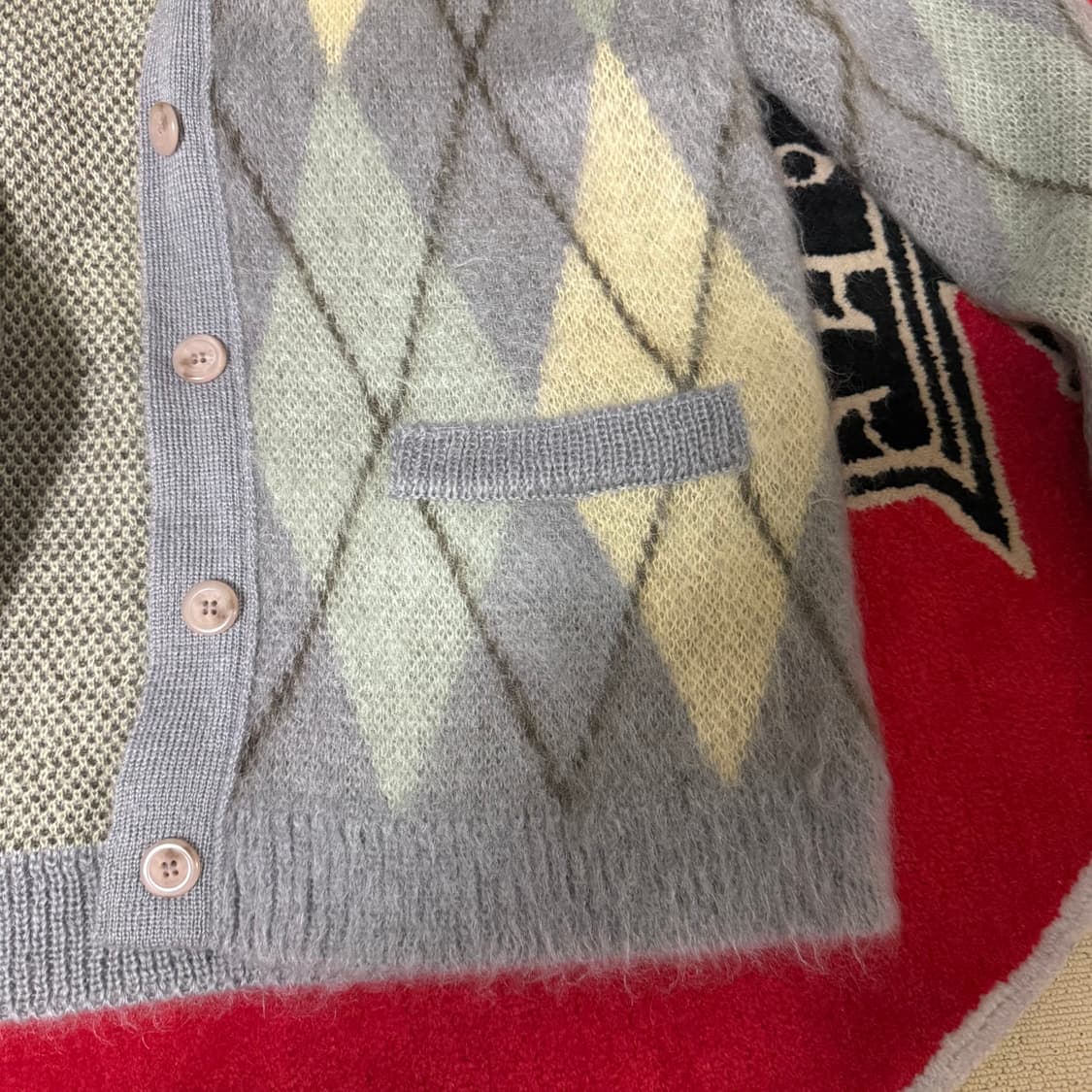 Grove 라벤더 아가일 니트 가디건 상품이미지7