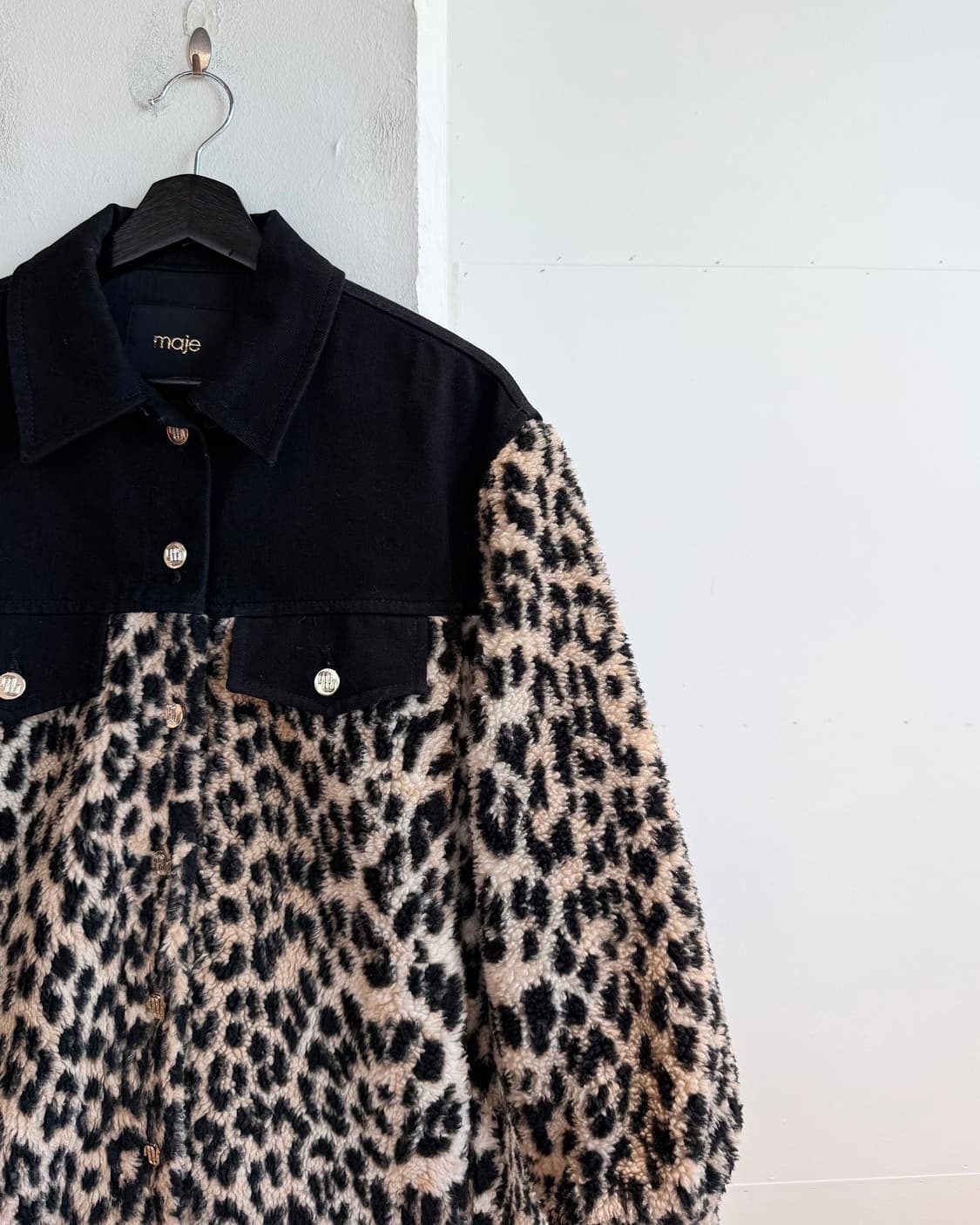 마쥬 블랙 레오파드 퍼 자켓 상품이미지5
