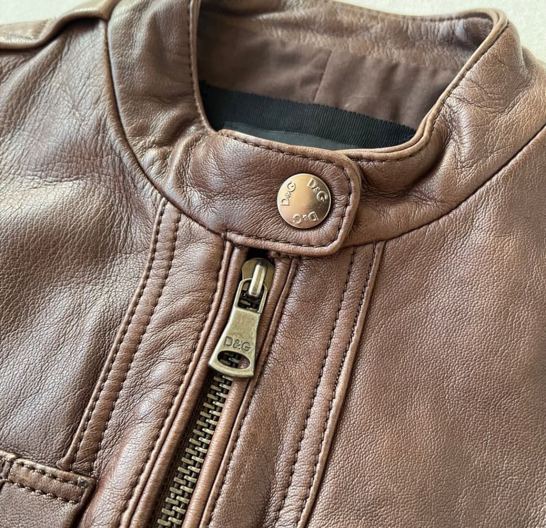 돌체앤가바나 브라운 레더 자켓 상품이미지3