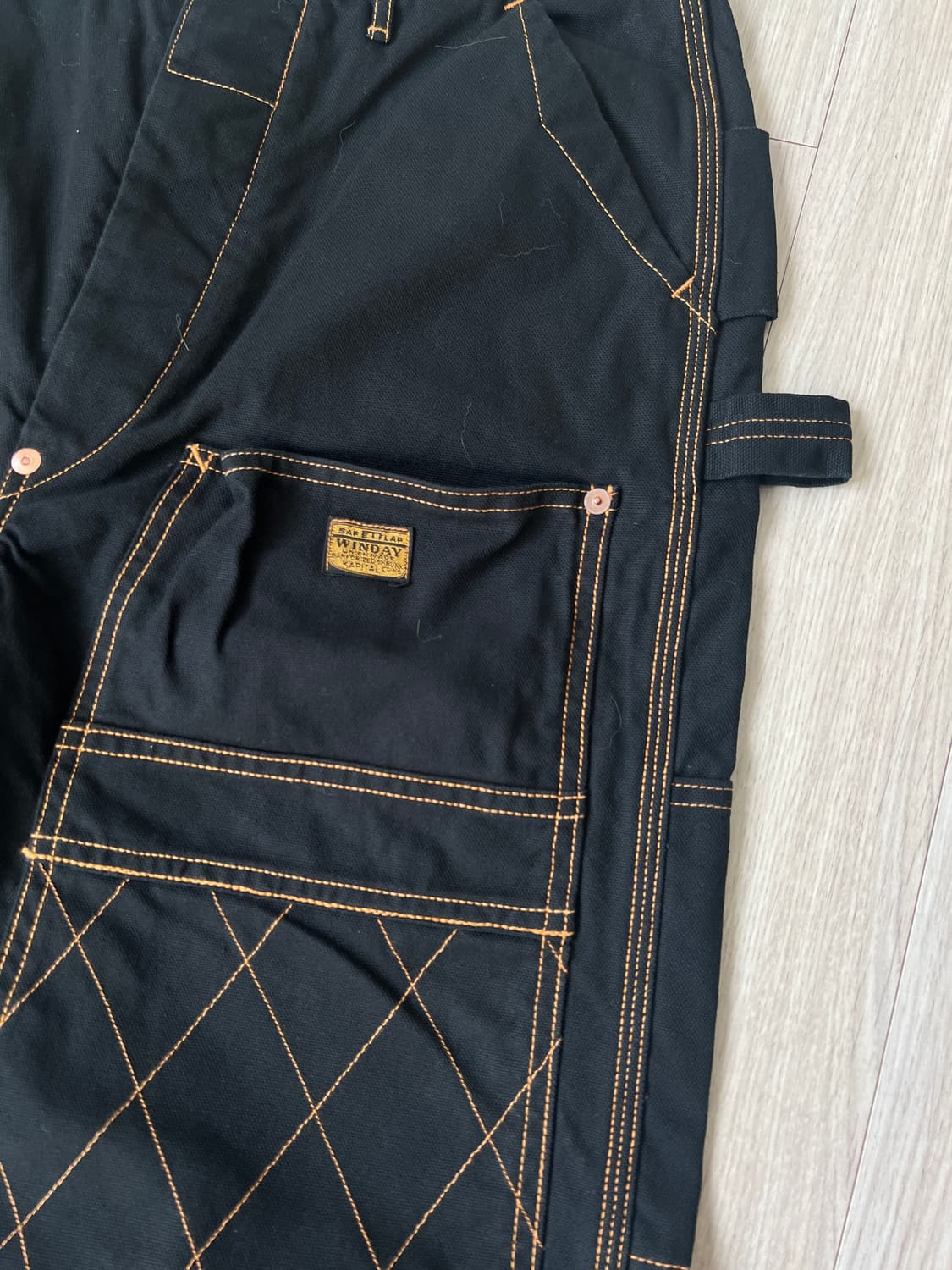 (새상품) 캐피탈 씬 캔버스 럼버 팬츠 블랙 상품이미지5