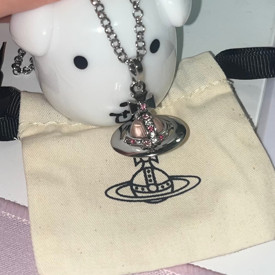 비비안웨스트우드 핑크 orb 목걸이 상품이미지5