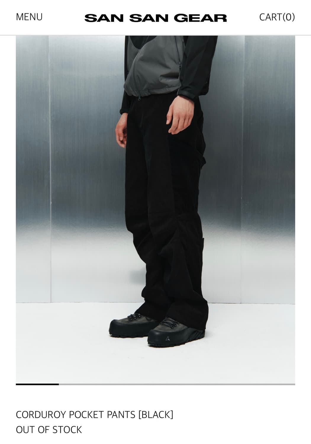 산산기어 코듀로이 포켓 팬츠 블랙 3사이즈 상품이미지1