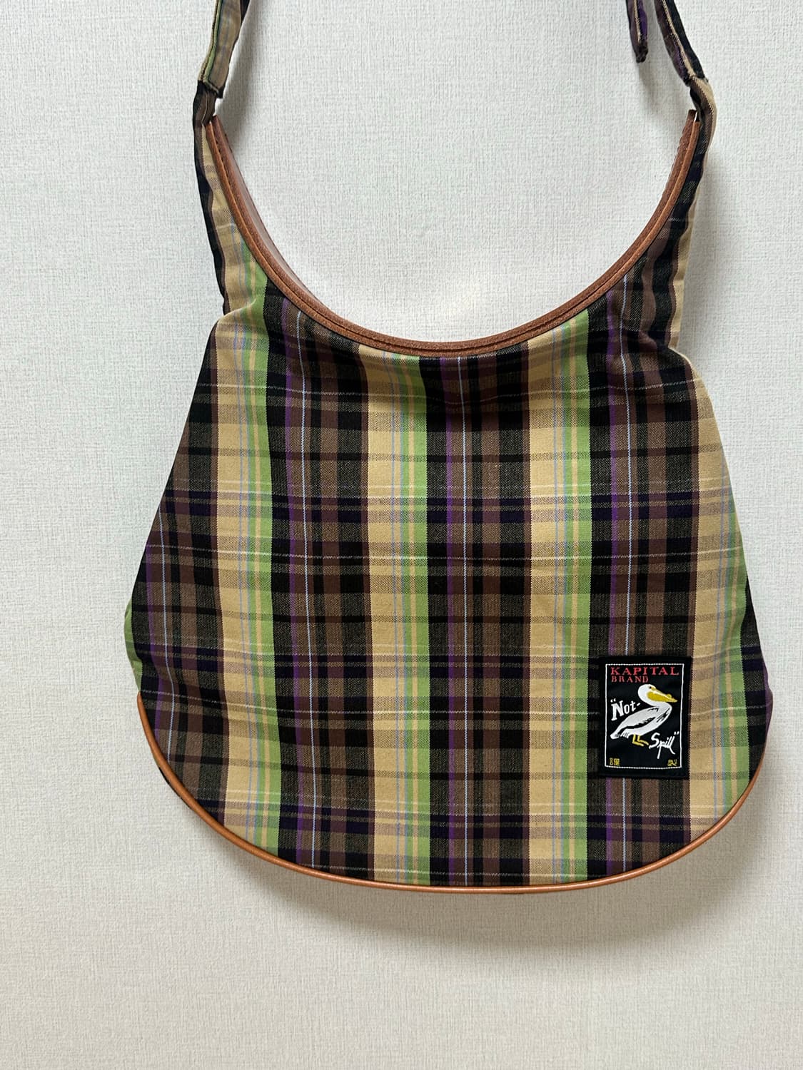 (새상품, 택o) Kapital 캐피탈 펠리컨 체크 숄더백 상품이미지1