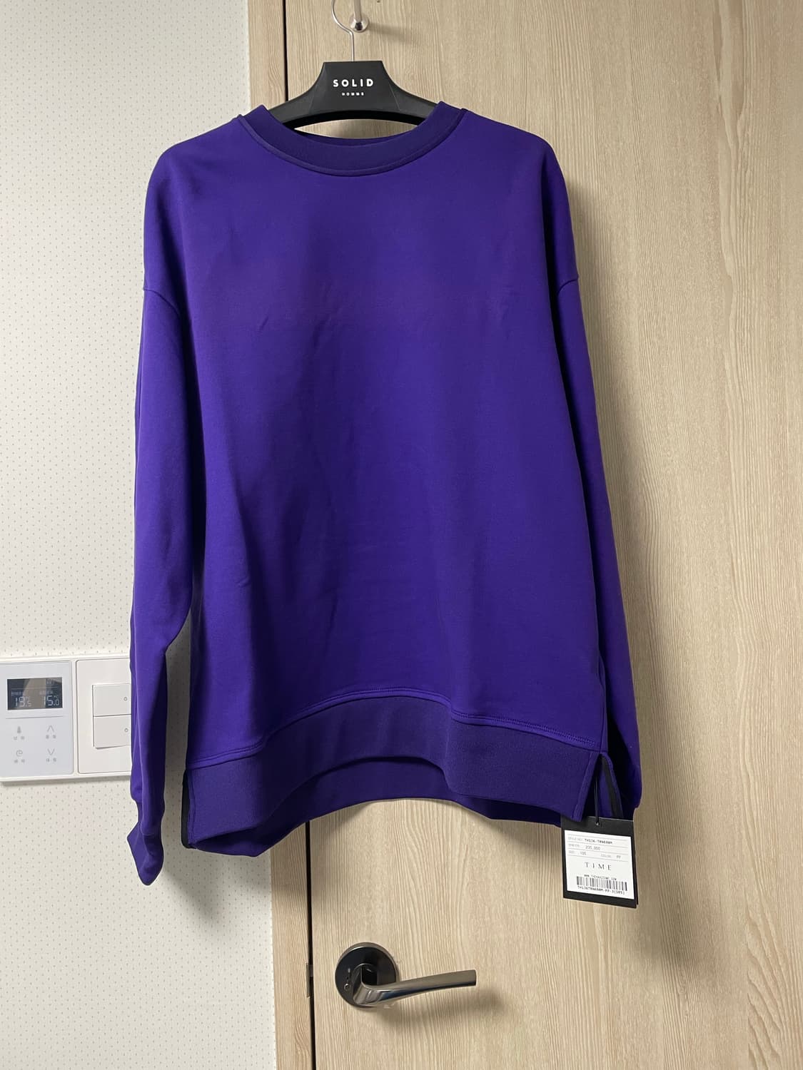 타임옴므 맨투맨 바이올렛 색상, 105사이즈 택달린 새상품 상품이미지1