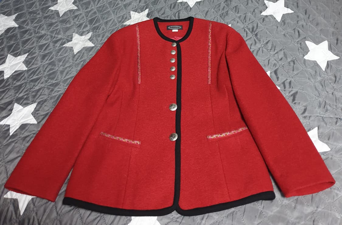 벨리시망 플라워 스티치 아웃포켓 울 자켓 버건디 (88) 상품이미지1