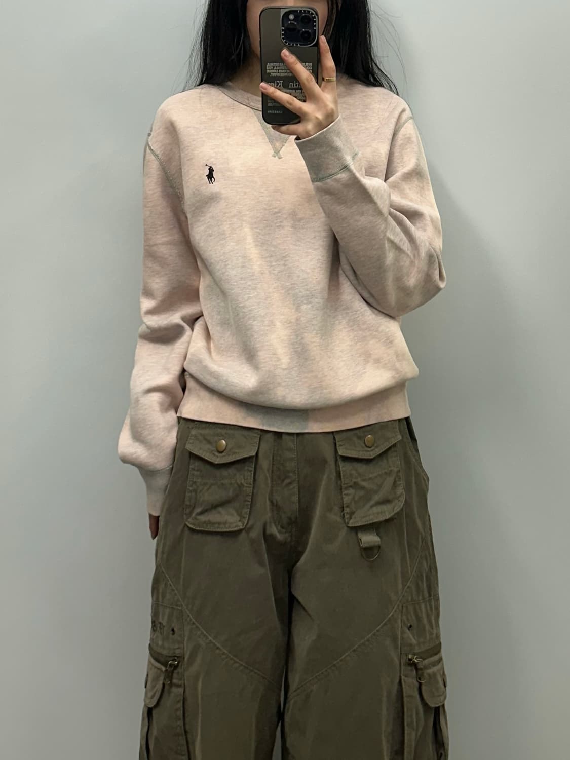 폴로 랄프로렌 신형 그레이 나염 디테일 맨투맨 상품이미지1