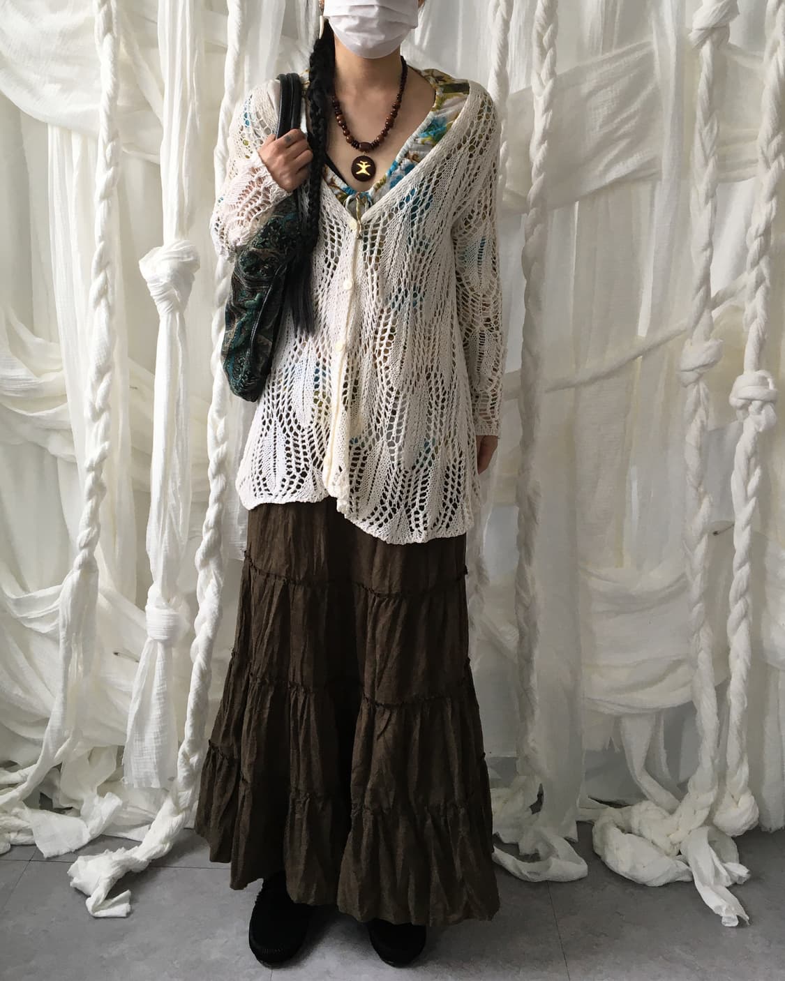 Punching pattern knit cardigan 상품이미지5