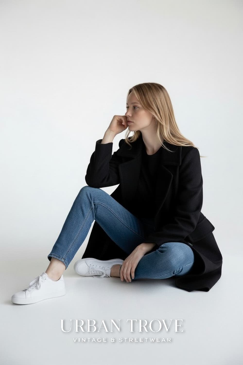 폴앤조 여성 블랙 더블코트 M(66) 상품이미지3