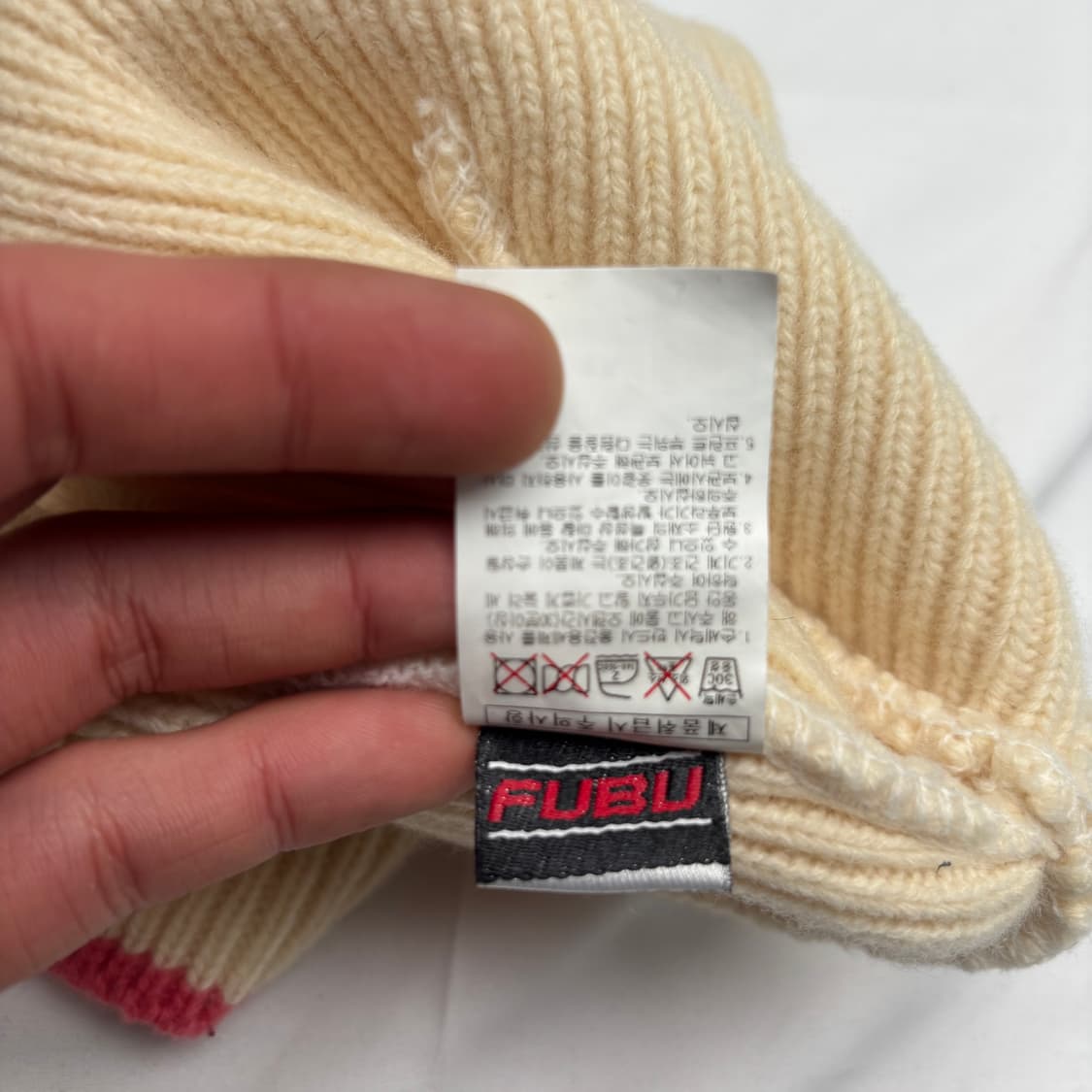 FUBU 푸부 빈티지 아이보리 비니 OS 상품이미지5