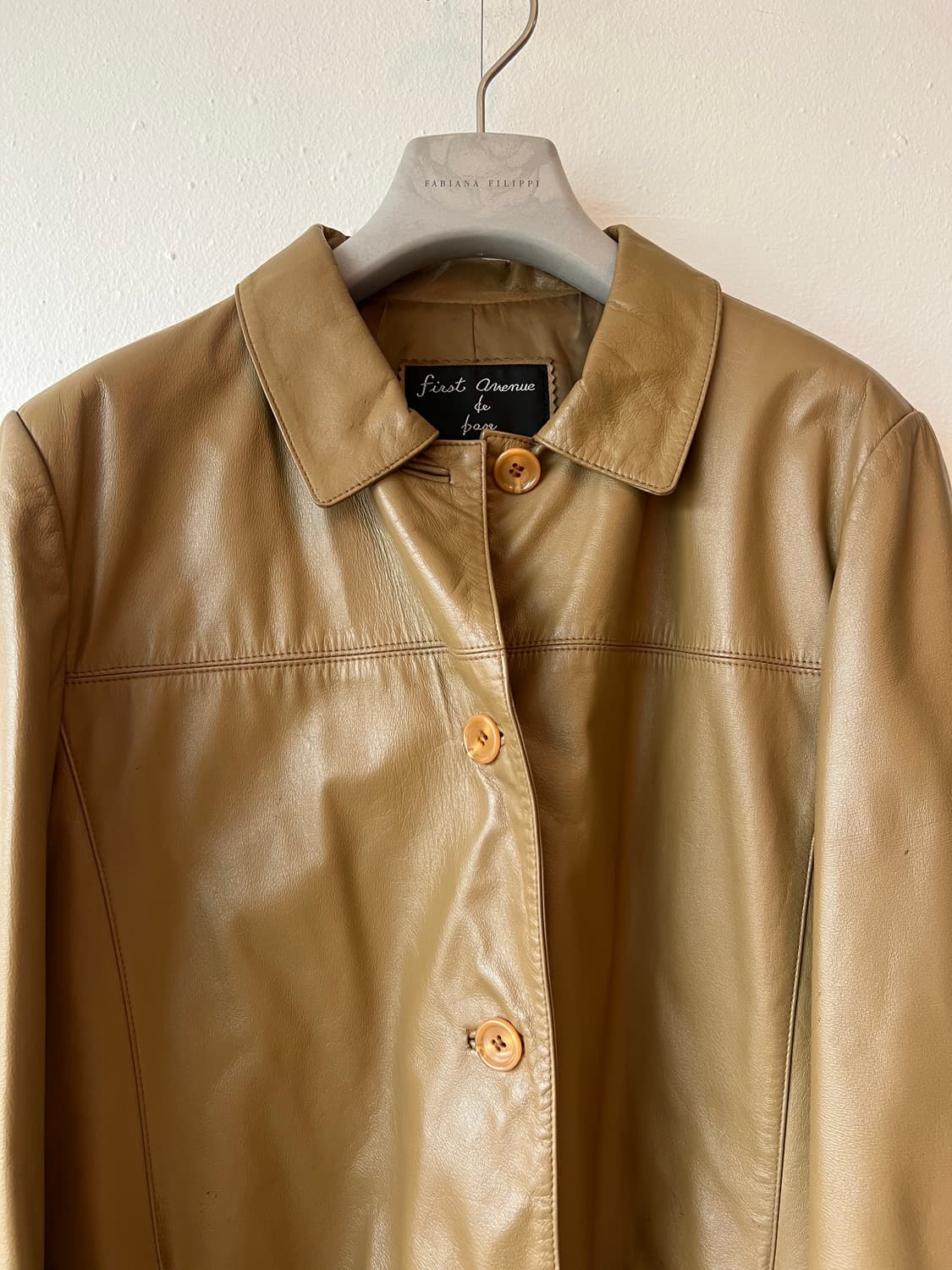 First Avenue de base 여성 카멜베이지 가죽자켓 싱글자켓 상품이미지1