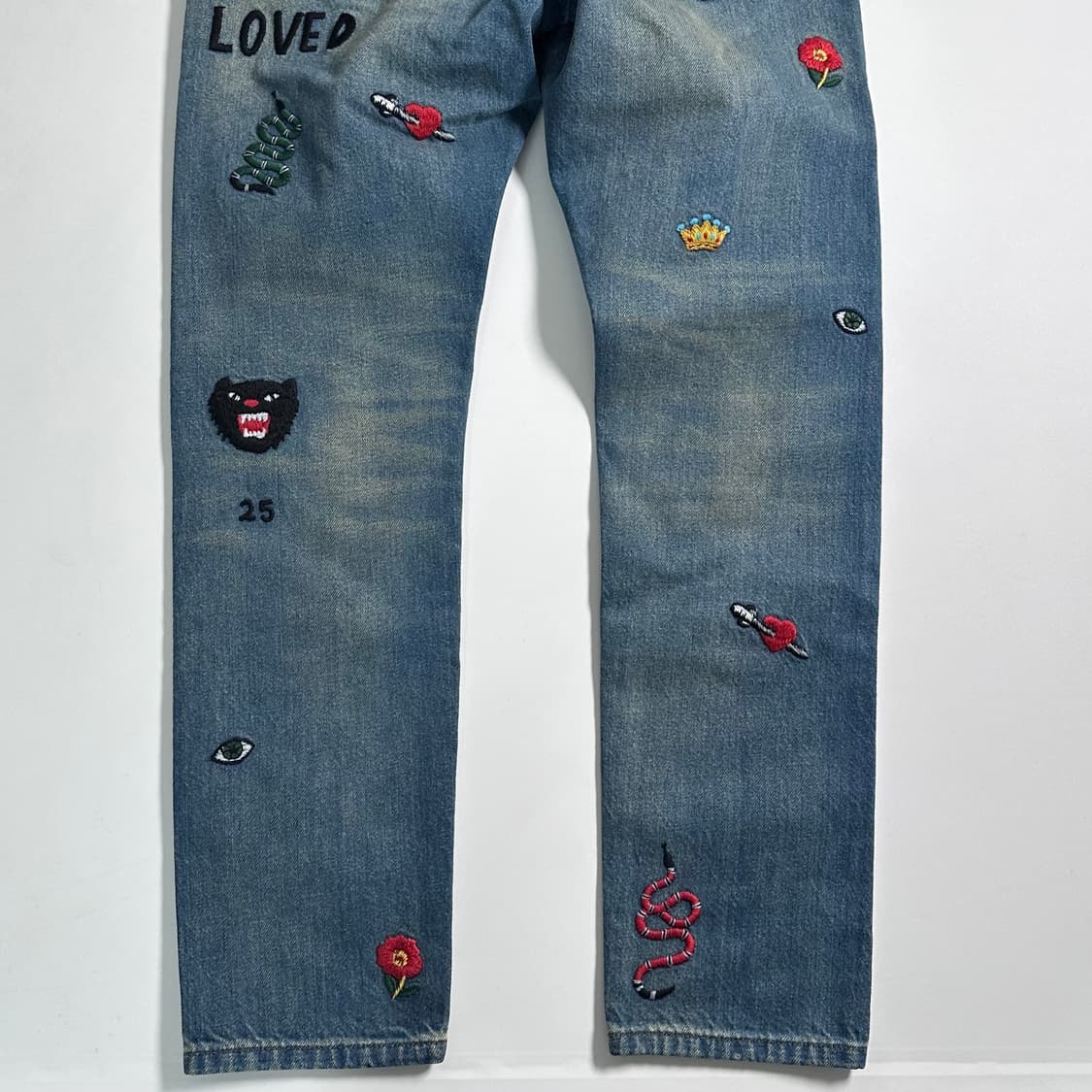 구찌 우먼스 자수 데님 팬츠  상품이미지9