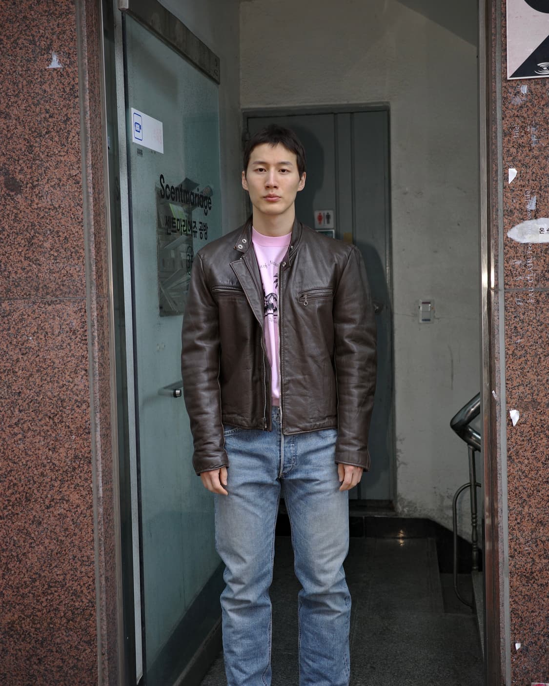 70s Excelled 레더 카페레이서 모터사이클 자켓 상품이미지9