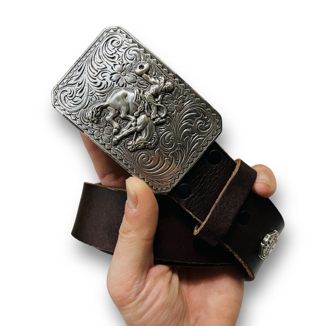 CAVENDER's 서부시대 웨스턴 빅 버클 레더 벨트 상품이미지2