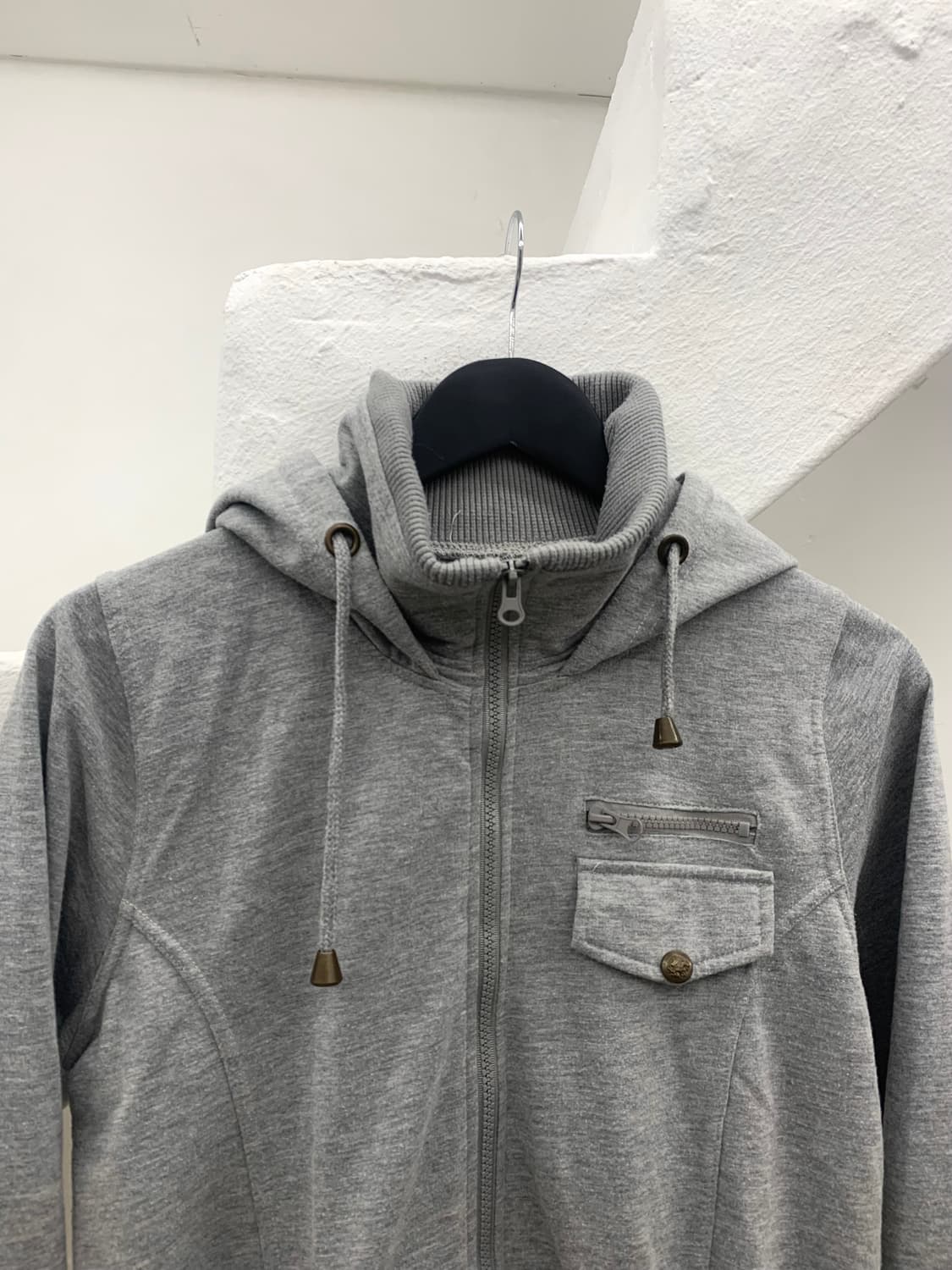 Cargo pocket detail 2way hood zip-up  상품이미지5