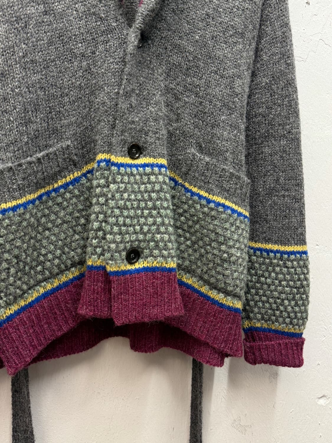 45rpm Wool Knit Belted Shawl Collar Card 상품이미지5