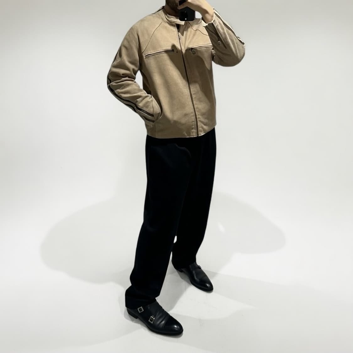 윌슨 레더 스웨이드 카페레이서 레더자켓 상품이미지1