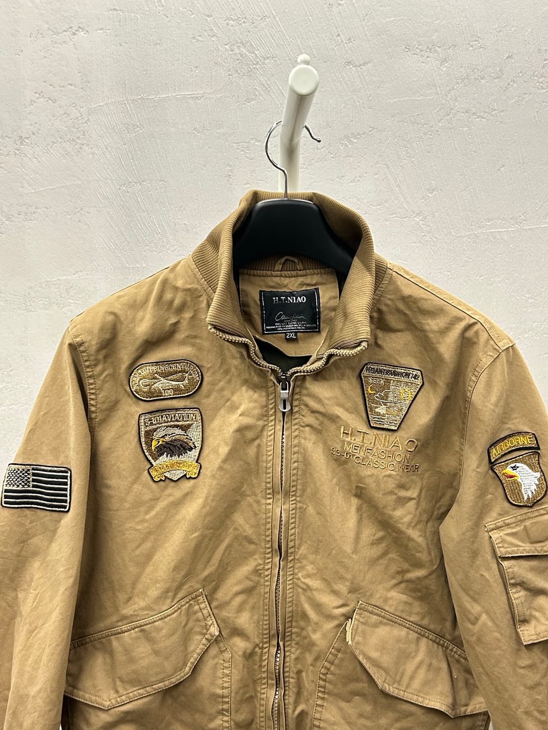 H.T.NIAO 밀리터리 패치 항공 자켓 탄 컬러 상품이미지4